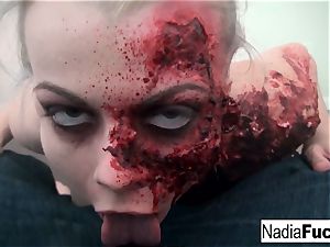 gorgeous zombie satiates the gash between her gams!