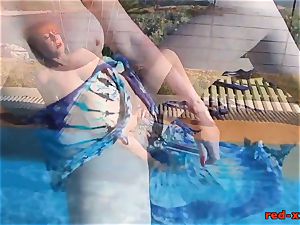 Mature ginger-haired RedXXX fucking and draining poolside
